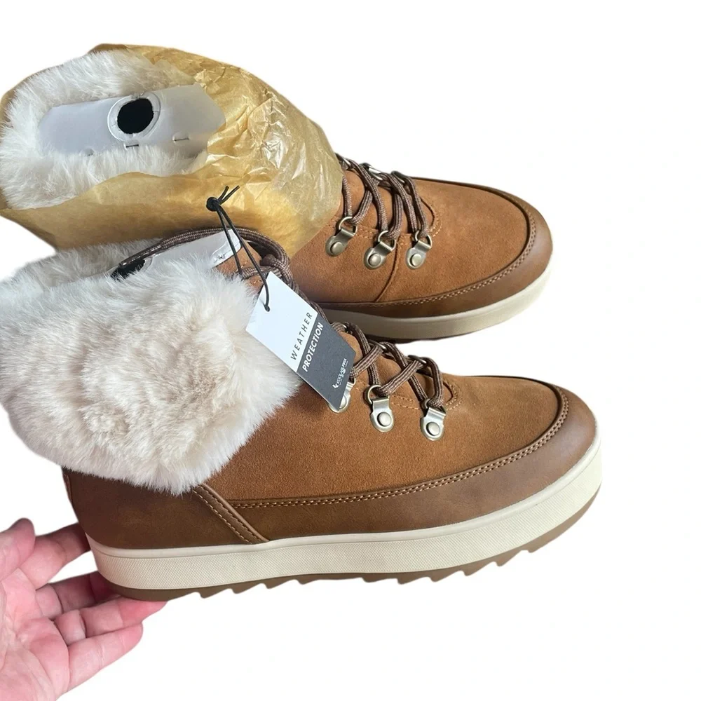Koolaburra by UGG Tynlee Lace-Up Boots, Brown, Size‎ 8, Brand New